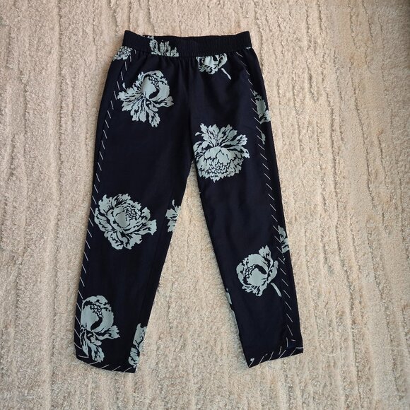 J. Crew Reese Reese Pants in Navy Blue Graphic Peony size 2 - Picture 4 of 11